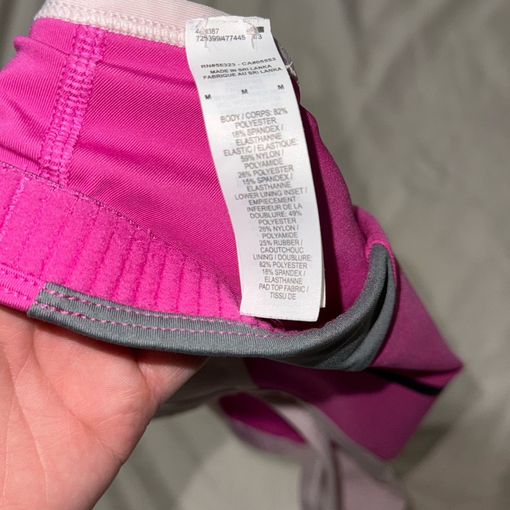 Nike Swoosh Women’s Active Fuchsia Grey White Athletic Sports Bra Size Medium - Picture 5 of 5